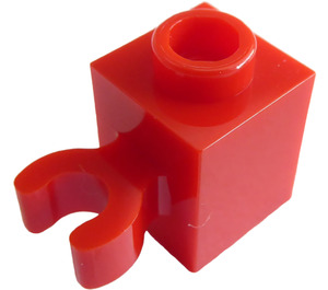 LEGO Rojo Ladrillo 1 x 1 con Vertical Clip (Clip "O" abierto, espiga hueca) (60475 / 65460)