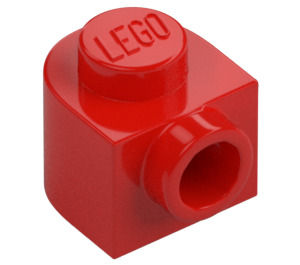 LEGO Punainen Palikka 1 x 1 x 0.7 Pyöreä jossa Sivunuppi (3386)