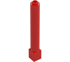 LEGO Rood Steen 1 x 1 x 6 Rond met Vierkant Basis (43888)