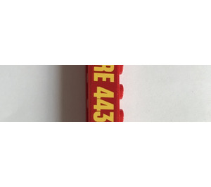 LEGO Red Brick 1 x 10 with Fire Logo Badge and 'FIRE 4430' Sticker from Set 4430 (6111)