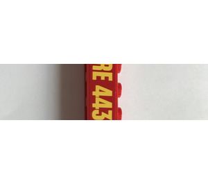 LEGO Rojo Ladrillo 1 x 10 con Fuego logo Parche y 'Fuego 4430' Pegatina de Set 4430 (6111)