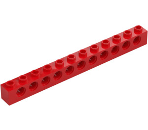 LEGO Rood Steen 1 x 12 met Gaten (3895)