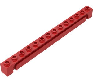 LEGO Rood Steen 1 x 14 met Channel (4217)