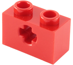 LEGO Red Brick 1 x 2 with Axle Hole ('+' Opening and Bottom Tube) (31493 / 32064)