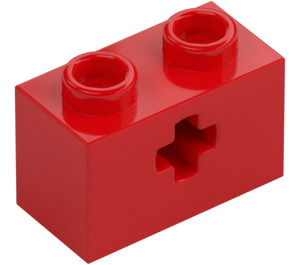 LEGO Rojo Ladrillo 1 x 2 con Orificio para eje (Apertura "X") (32064)