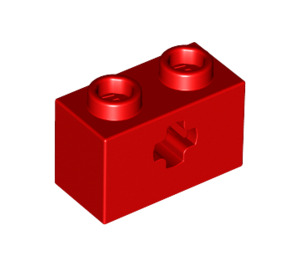 LEGO Rood Steen 1 x 2 met As Gat ('X'-opening) (32064)