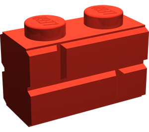 LEGO rouge Brique 1 x 2 avec Embossed Bricks (98283)