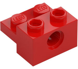 LEGO Rouge Brique 1 x 2 avec Trou et 1 x 2 assiette (73109)