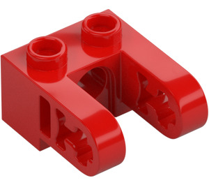 LEGO Red Brick 1 x 2 with Pin Hole and 2 Half Beam Side Extensions with Axle Hole (49132 / 85943)