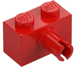 LEGO Rood Steen 1 x 2 met Pin met noppenhouder aan de onderzijde (44865)