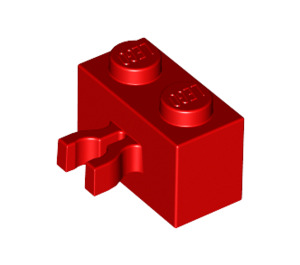 LEGO rouge Brique 1 x 2 avec Verticale Agrafe (Écart dans le clip) (30237)