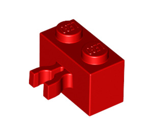 LEGO Rosso Mattoncino 1 x 2 con Verticale Clip (Spazio vuoto nella clip) (30237)