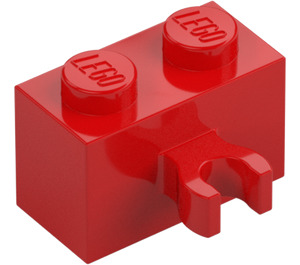 LEGO Rot Stein 1 x 2 mit Vertikal Clip mit offenem 'O' Clip (42925 / 95820)