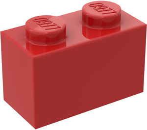 LEGO Rød Kloss 1 x 2 uten bunnrør (3065 / 35743)