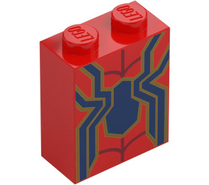 LEGO Rood Steen 1 x 2 x 2 met Blauw Spin met noppenhouder aan de binnenzijde (3245 / 106225)