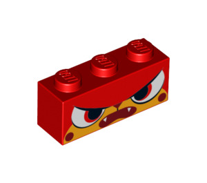 LEGO Rot Stein 1 x 3 mit Angry Unikitty Gesicht (3622 / 17487)