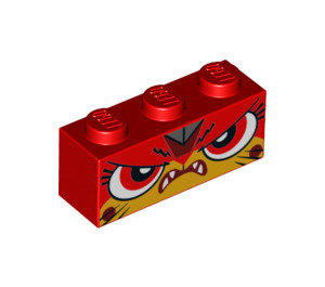 LEGO Rood Steen 1 x 3 met Angry unikitty Gezicht (3622 / 47679)