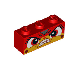 LEGO Rood Steen 1 x 3 met Angry unikitty Gezicht (3622 / 53608)