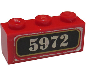 LEGO Rood Steen 1 x 3 met Hogwarts Express 5972 Sticker (3622)