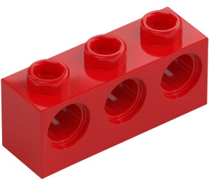 LEGO Červená Kostka 1 x 3 s otvory (5565)