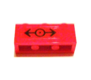 LEGO rouge Brique 1 x 3 avec Train logo Autocollant (3622)