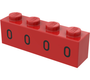 LEGO Rood Steen 1 x 4 met 4 Ovals (3010)