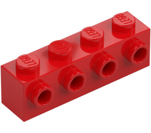 LEGO Rot Stein 1 x 4 mit 4 Noppen auf Ein(e) Seite (30414)