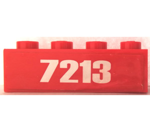 LEGO Red Brick 1 x 4 with '7213' Sticker (3010)