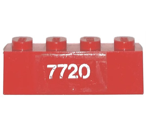 LEGO rot Backstein 1 x 4 mit "7720" Aufkleber (3010)