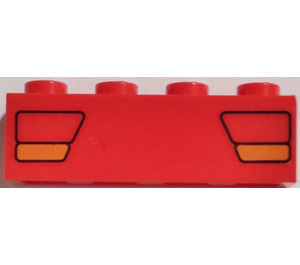 LEGO Red Brick 1 x 4 with Car Taillights (3010 / 82901)