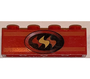 LEGO Red Brick 1 x 4 with Fire Logo (3010)