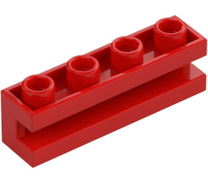 LEGO Czerwony Cegła 1 x 4 z rowkiem (2653)