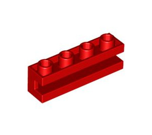 LEGO rouge Brique 1 x 4 avec rainure (2653)
