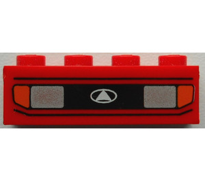 LEGO Rood Steen 1 x 4 met Oranje Blinkers (3010)