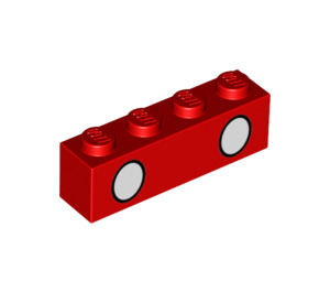 LEGO Red Brick 1 x 4 with Two White Eyes (3010 / 42199)