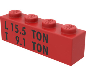 LEGO Red Brick 1 x 4 with Weight Limits (3010)