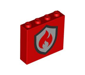 LEGO Red Brick 1 x 4 x 3 with Fire Logo (49311 / 101391)