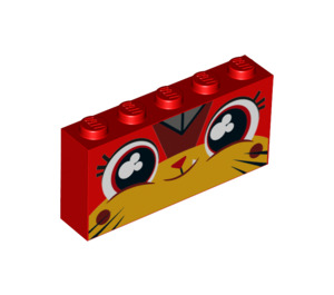 LEGO Red Brick 1 x 5 x 2 with Happy Unikitty Face (39266 / 47709)