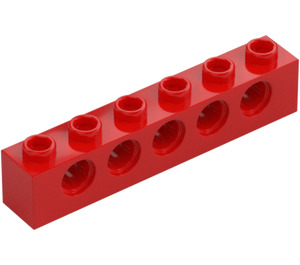 LEGO Röd Kloss 1 x 6 med Hål (3894)