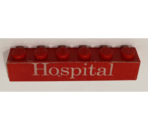 LEGO Red Brick 1 x 6 with "Hospital" Sticker (3009)