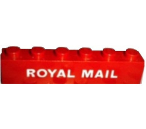 LEGO Червоний Цегла 1 x 6 з "ROYAL MAIL" в Білий print (3009)