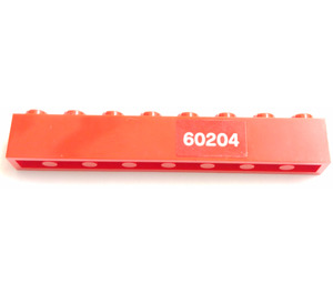 LEGO Rood Steen 1 x 8 met '60204' Model Links Kant Sticker (3008)