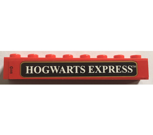 LEGO rouge Brique 1 x 8 avec 'Hogwarts Express' Autocollant (3008)