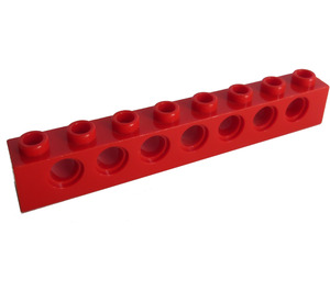 LEGO Rood Steen 1 x 8 met Gaten (3702)