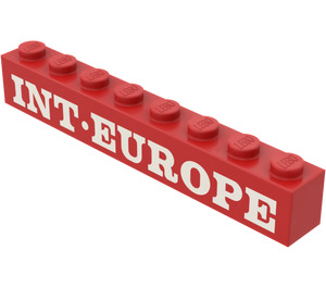 LEGO Rouge Brique 1 x 8 avec Blanc INT. EUROPE Paterne (3008)