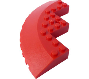 LEGO Red Brick 10 x 10 Round Corner with Tapered Edge (58846)