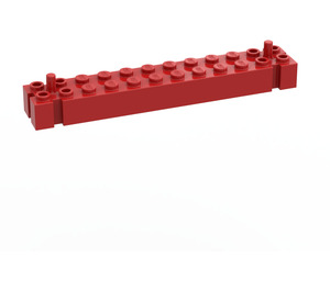 LEGO Rød Kloss 2 x 12 med Grooves og Peg at Each Ende (47118 / 47855)