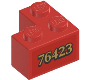 LEGO rouge Brique 2 x 2 Coin avec 76423 Droite Autocollant (2357)