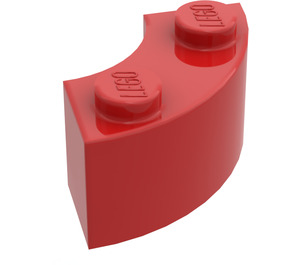 LEGO Red Brick 2 x 2 Round Corner without Stud Notches (3063)