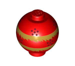 LEGO Red Brick 2 x 2 Round Sphere with Gold and Dots (37837 / 49994)